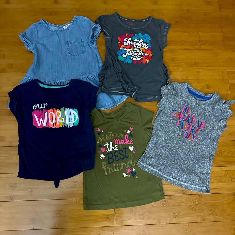 Lot of 5 girls size 3T Cat & Jack tops